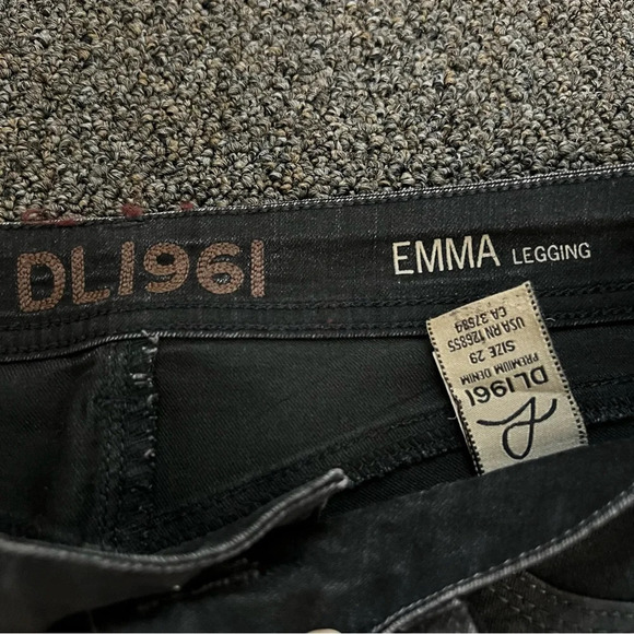 DL1961 Emma Skinny Low Rise Instasculp Black Jeans Sz 29 - Picture 5 of 15